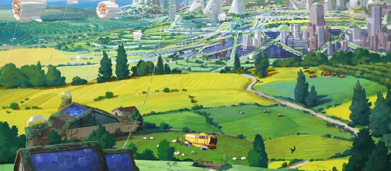 Чудесный мир будущего в рекламной аниме-короткометражке Dear Alice в стиле работ студии Ghibli