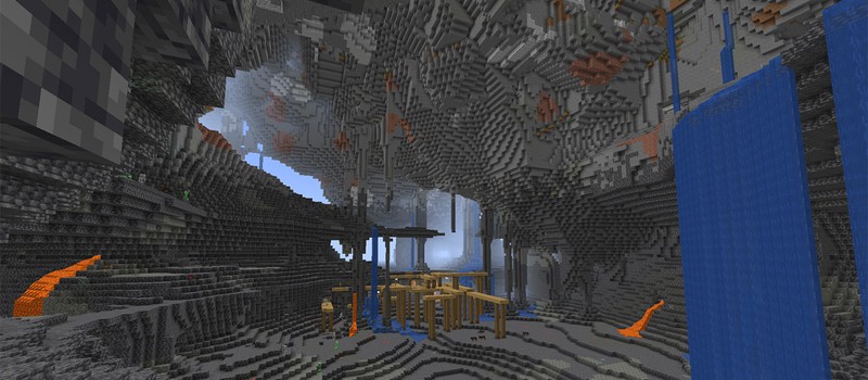Игрок Minecraft показал, как спускаться в новые пещеры из версии 1.18 при помощи лиан