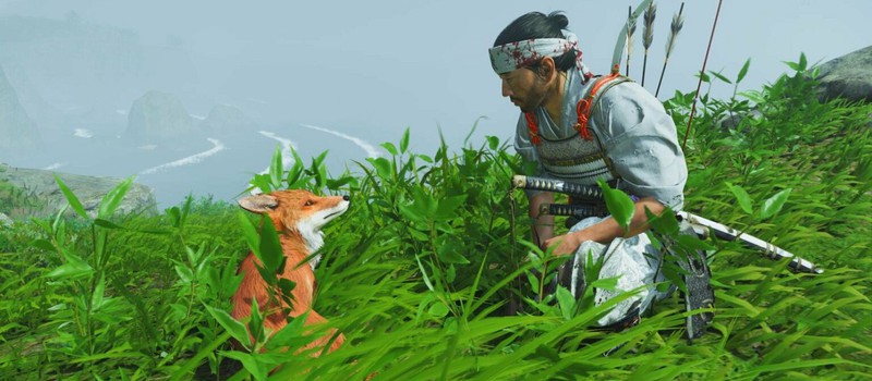 В Ghost of Tsushima: Director's Cut можно будет кормить кошек, обезьян и гладить оленей