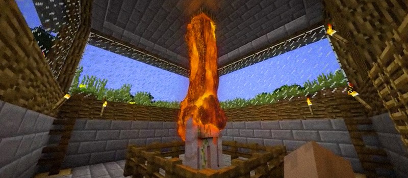 Вот как может выглядеть Minecraft 2 — уничтожение голема при помощи реалистичной лавы