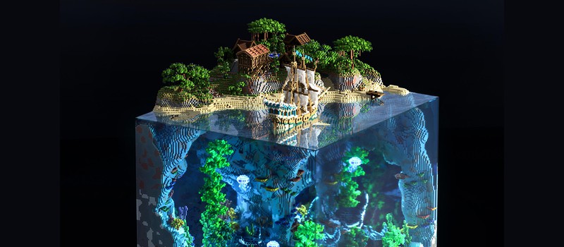 Игрок Minecraft создал потрясающую диораму мира в виде куба