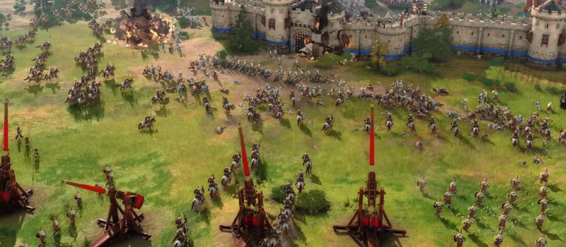 Англичане и немцы против ИИ в геймплее мультиплеерного матча Age of Empires IV