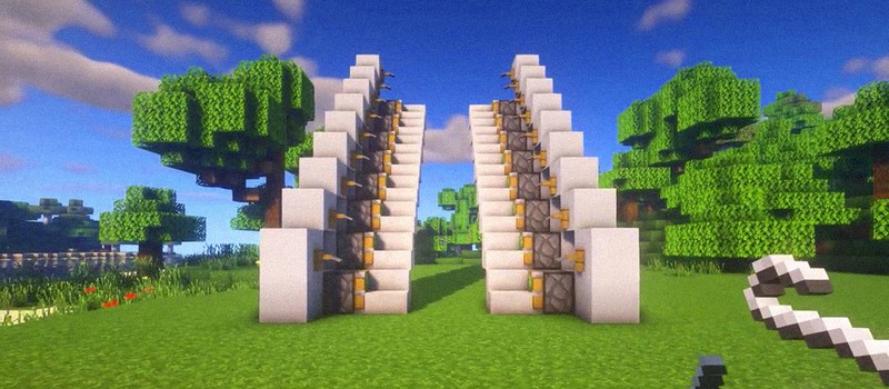 Игрок Minecraft показал простой и быстрый способ сделать выдвижную лестницу