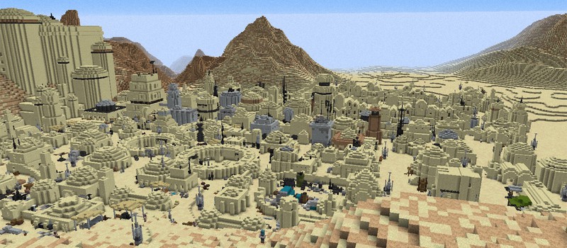 Игрок Minecraft потратил весь 2021 год, чтобы построить гигантскую карту Татуина на 7000x7000 блоков