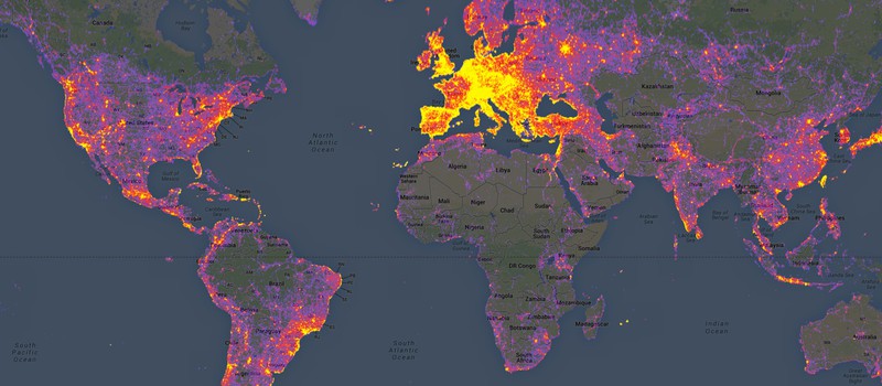 Карта самых фотографируемых мест Земли
