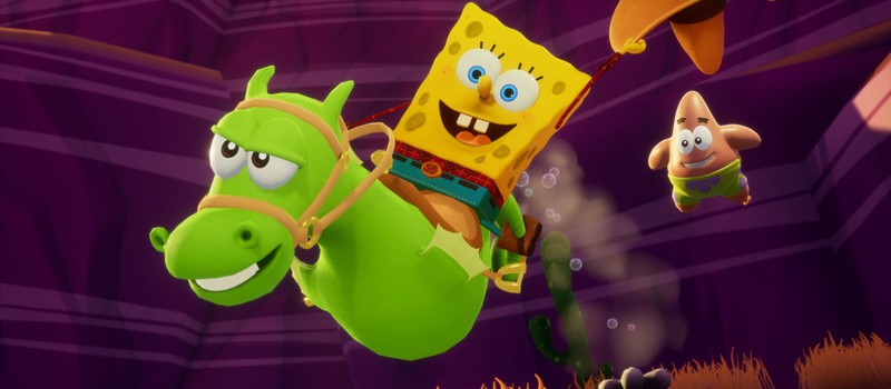 Подводные реки и Дикий-дикий Запад в геймплее платформера SpongeBob SquarePants: The Cosmic Shake