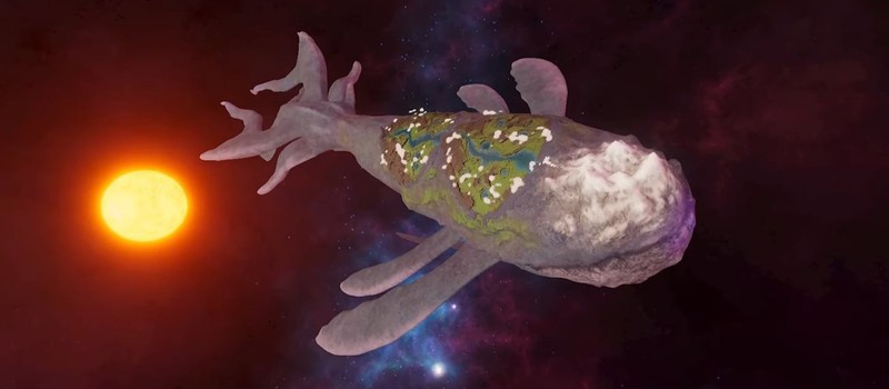 Создание города на спине летающего космического кита в трейлере стратегии Beyond These Stars