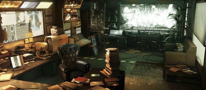 Сцена Deus Ex: Human Revolution воссозданная на Unreal Engine, выглядит как концепт-арт