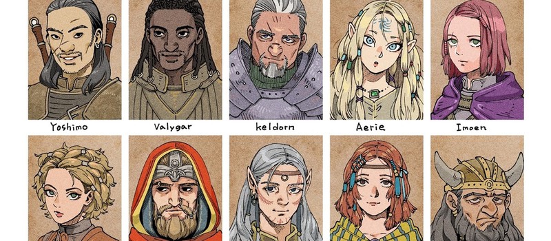 Автор манги "Подземелье вкусностей" нарисовал портреты персонажей Baldur's Gate 1 и 2, которые можно использовать в игре