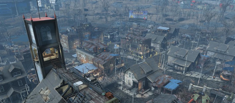 Игрок Fallout 4 полностью реконструировал город Джамейка-Плейн, превратив его в огромный торговый хаб и базу Минитменов