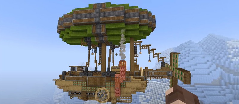 Игрок Minecraft построил огромный рабочий дирижабль