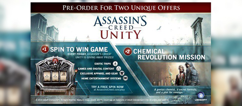 Американцы, предзаказавшие Assassin's creed: Unity, могут выиграть ценные призы от Ubisoft
