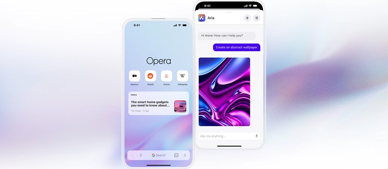 Браузер Opera One вышел на iOS с интеграцией ИИ Aria, голосовым вводом, генерацией изображений и другими функциями