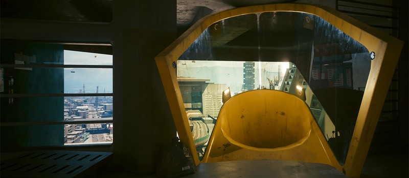Игроки Cyberpunk 2077 теперь могут покидать квартиру Ви через гигантскую мусорную горку