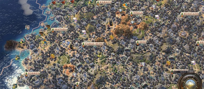 Игрок Civilization 7 превратил всю карту в планетарный город, застроив каждую свободную клетку земли