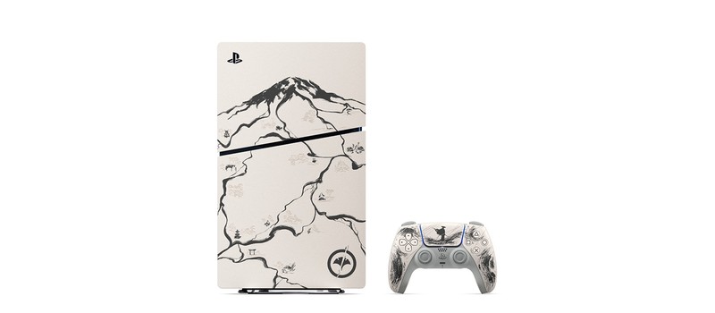 Подробный взгляд на консоли PS5 в стиле Ghost of Yōtei с японскими мотивами