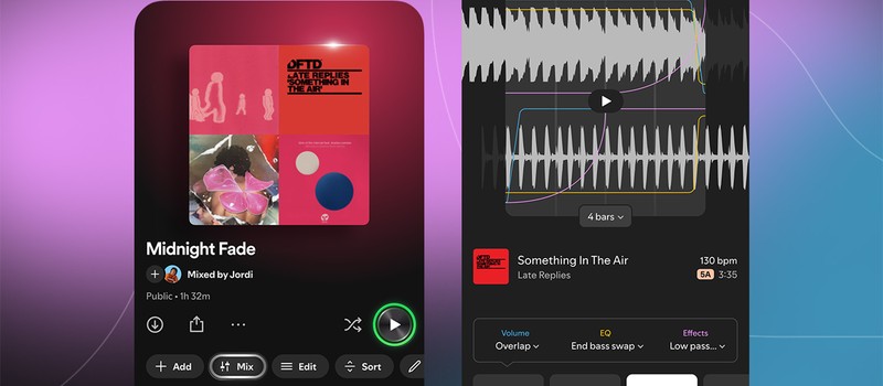 Spotify запустила функцию создания плавных переходов между треками в пользовательских плейлистах