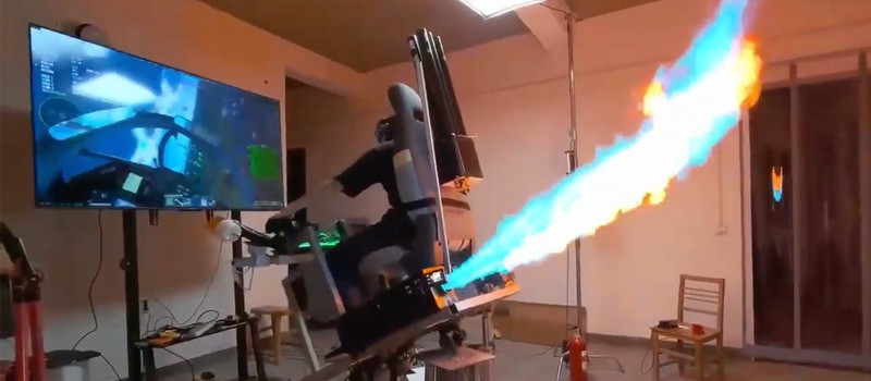 Энтузиаст авиасимуляторов создал потенциально опасную кабину истребителя с настоящими форсажными камерами