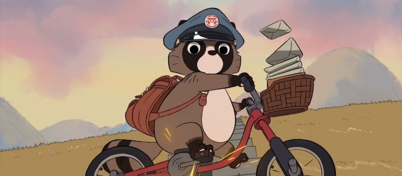 Енот доставляет почту и делает трюки на BMX в трейлере уютной игры Tanuki Pon's Summer