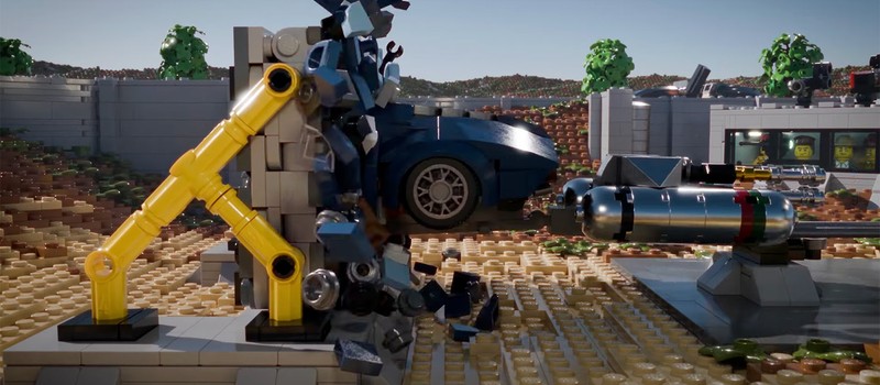 Художник создал краш-тест LEGO-машины в Blender без использования симуляции
