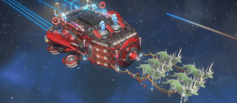 Игрок No Man's Sky построил санки Санта-Клауса с упряжкой из голографических оленей