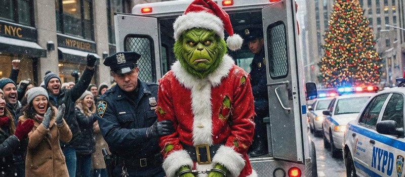 Полиция Нью-Йорка "задержала" Гринча после рождественской попытки кражи подарков