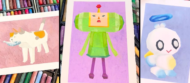 Британский художник превращает низкополигональных игровых персонажей в милые картины масляной пастелью