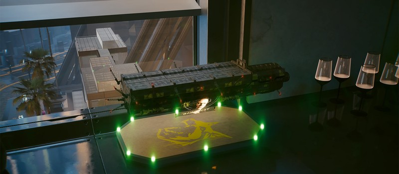 Мод Cyberpunk 2077 добавляет игрушечный дирижабль с лицом Хансена и другую миниатюрную технику в квартиру Ви
