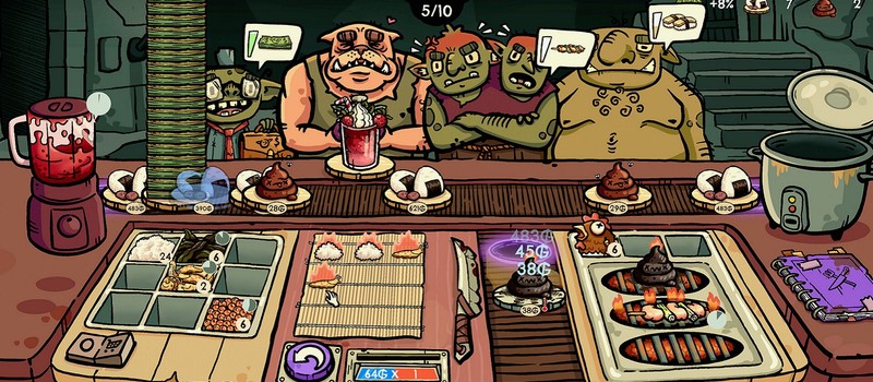 В Goblin Sushi игроки должны готовить суши для монстров и кормить их фекалиями