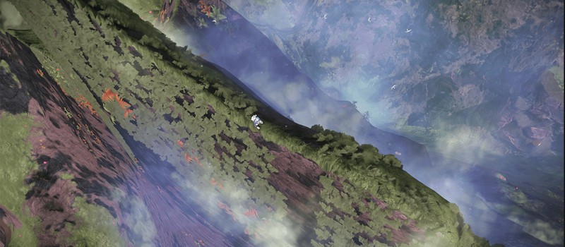 Игрок No Man's Sky нашёл планету с острыми горами и пропастями до уровня воды