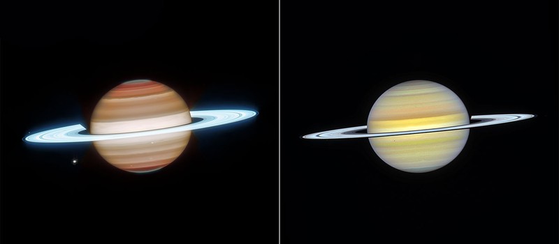 Телескопы "Уэбб" и "Хаббл" объединились для получения новых снимков Сатурна