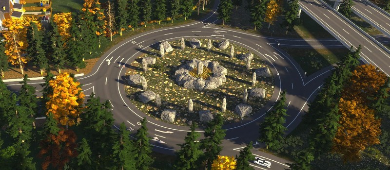Детали имеют значение – игрок Cities: Skylines II построил кольцевую развязку в виде Стоунхенджа