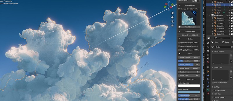 Тайваньский 3D-художник выпустит новую версию удобного генератора облаков Cloud Paint для Blender
