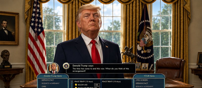 Дипломатию Трампа высмеяли в меме Civilization, предлагая мир за 100 миллиардов долларов и уран