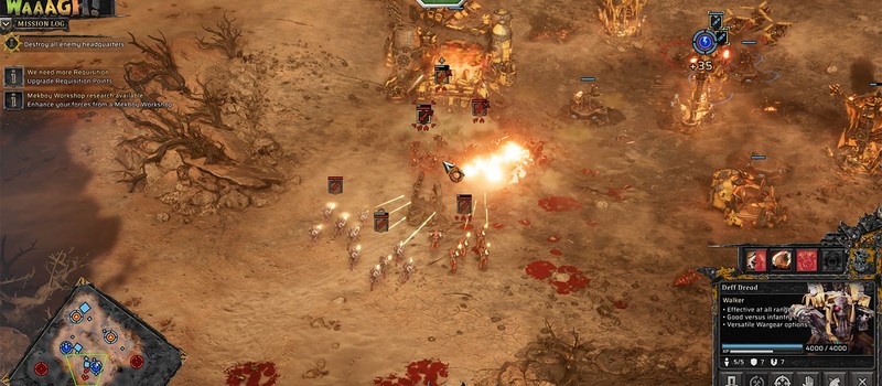 15 минут геймплея из Dawn of War 4 – показательный бой между Космодесантом и Орками