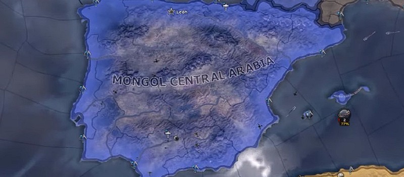 Геймер не может понять, что происходит на старом скриншоте из Hearts of Iron 4, на котором Испания превратилась в Монгольскую Центральную Аравию