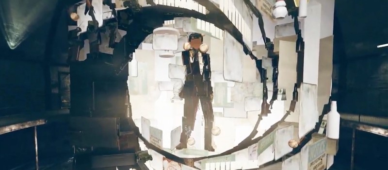 Фанат сделал потрясающий анаморфный портрет Джеймса Бонд из хлама и стен в Fallout 76