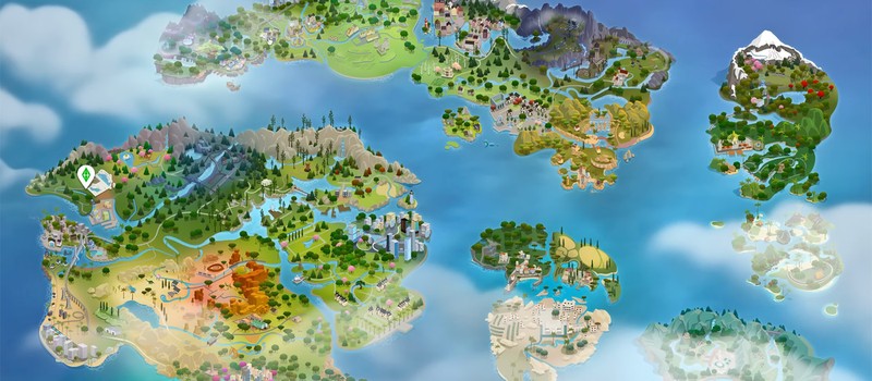 Мод для The Sims 4 объединяет все миры в единую карту, о чём фанаты мечтали годами
