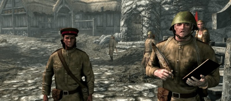 Геймер показала типичное утро в Skyrim после парочки модов – с советскими танками Т-34-85 и драконами-бомбардировщиками