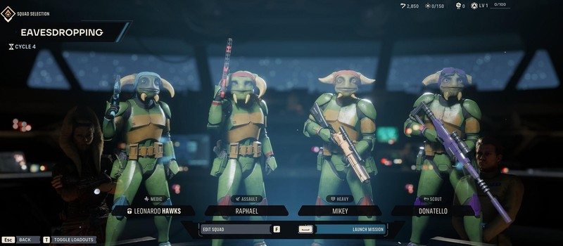 Игрок  Star Wars Zero Company пересобрал отряд в Черепашек-ниндзя