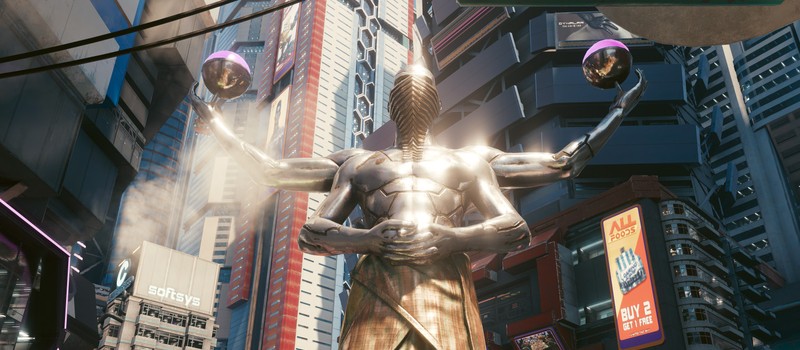Игроки Cyberpunk 2077 до сих пор не понимают, что это за странная статуя в центре Найт-Сити