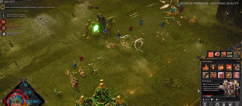 15-минутное видео Dawn of War 4 демонстрирует хаотичный бой 2 на 2 с участием Космодесанта и Адептус Механикус против орков и некронов