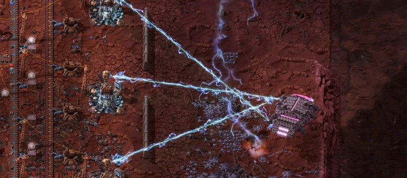 Мод для Factorio заселяет планету Фульгора самовоспроизводящимися машинами – каждые 4 ночи они прилетают грабить конвейеры игрока