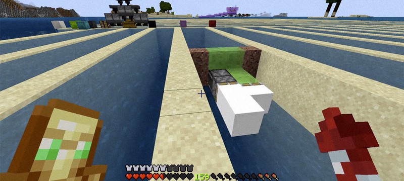 Игрок Minecraft  создал простую машину для осушения резервуаров