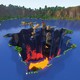 В Minecraft найден один из самых уникальных миров — с лавовой расселиной и деревней посреди озера
