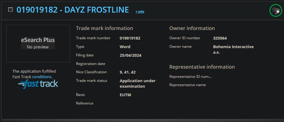 Bohemia Interactive подала заявку на торговую марку DayZ Frostline