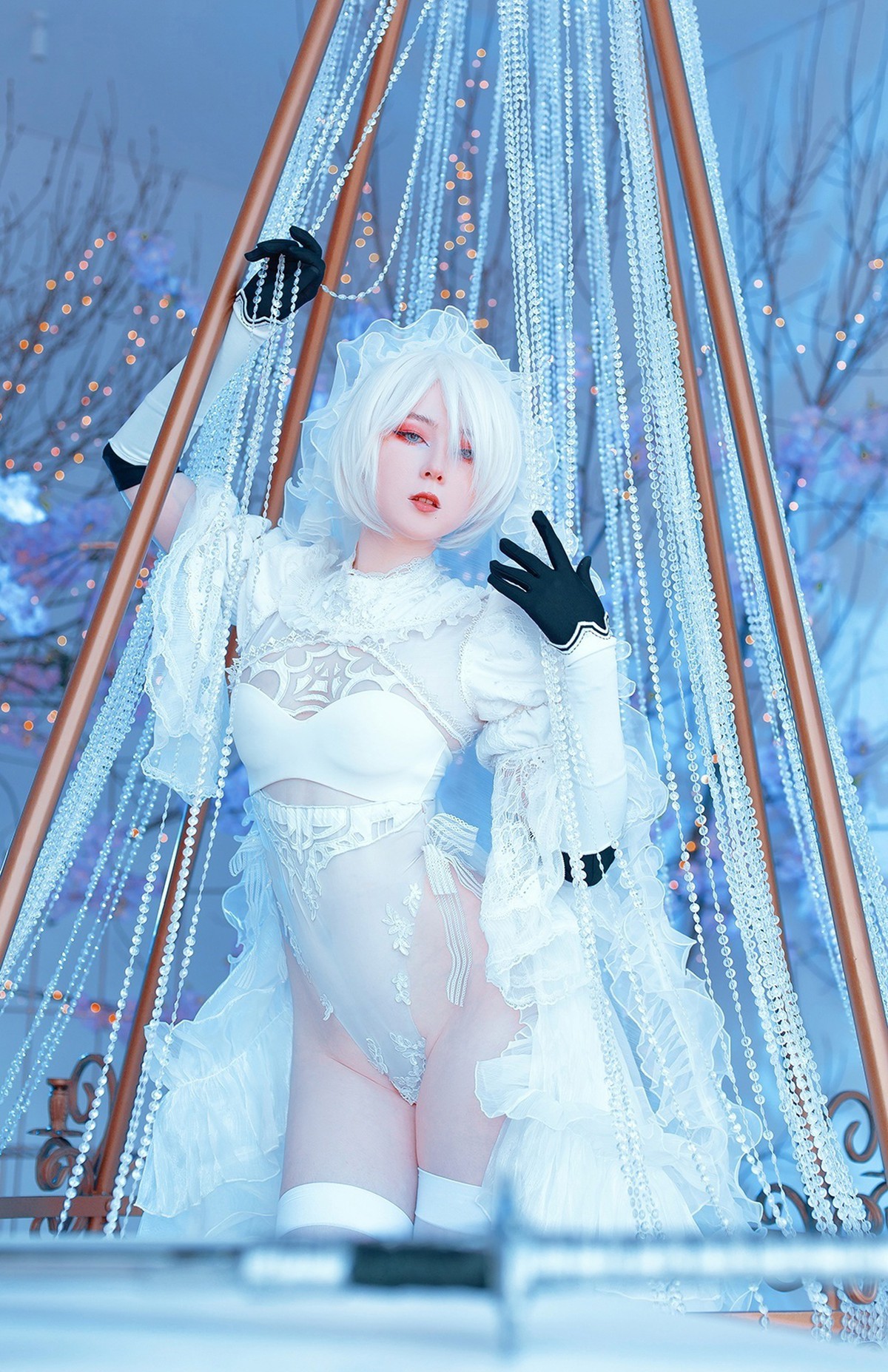 Visagefox. Косплеер. Visagefox 2b. NIER Automata 2b повязка косплей.