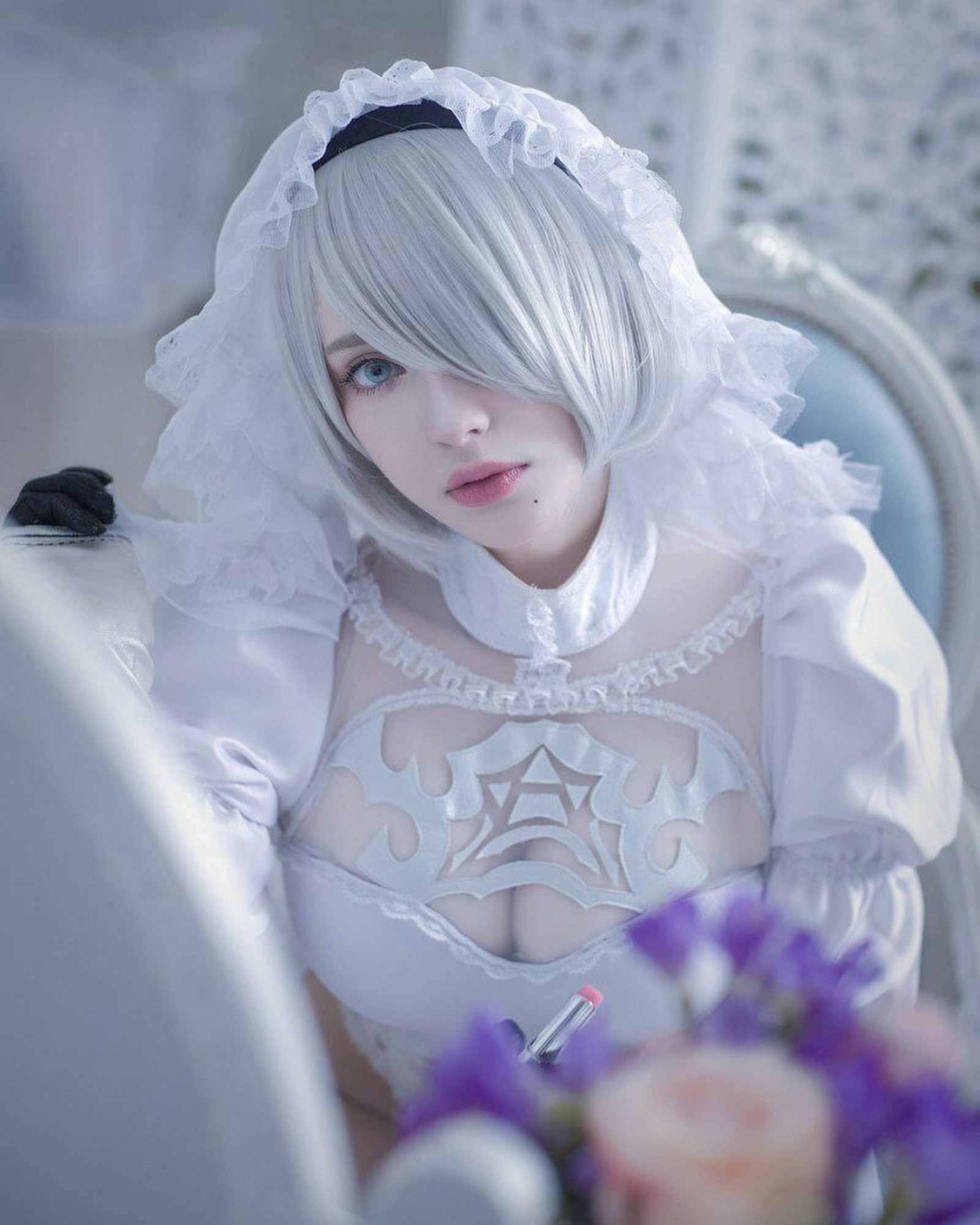 Косплей невесты. Sai Westwood 2b. Misaki Sai Cosplay 2b. Ниер автомата косплей. Косплей NIER Automata 2b невеста.