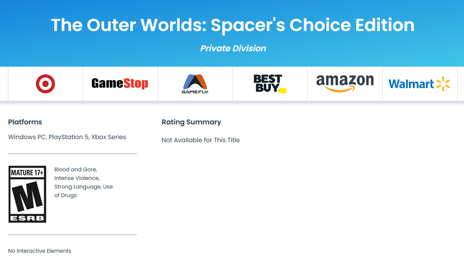 Spacer s choice edition. The Outer Worlds: Spacer's choice Edition. The Outer Worlds Spacer's choice. Entertainment software rating Board.