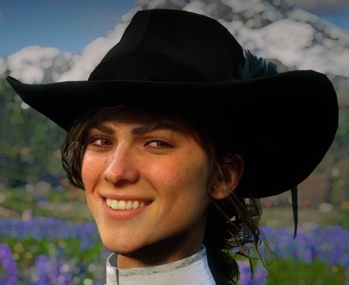 Игрок Red Dead Redemption 2 делает портреты персонажей с улыбками на лице 3